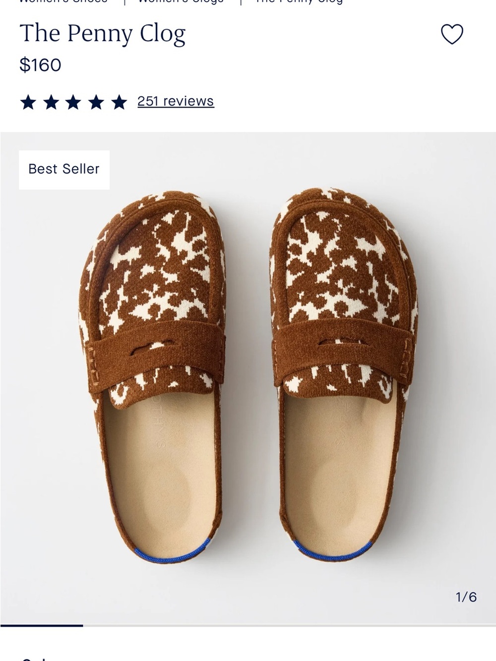 Women’s Rothy’s Brown & White Cow-Print Slip-On Shoes - Picture 4 of 8